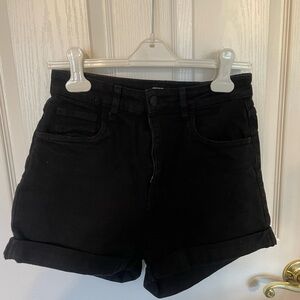Cotton On high rise black denim shorts